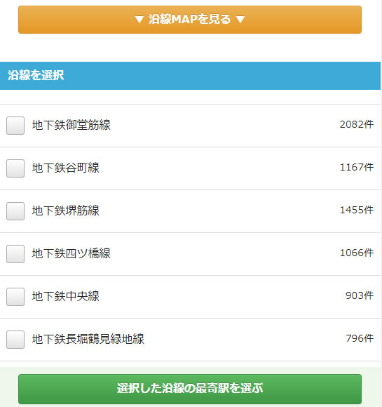 大阪の沿線マップ