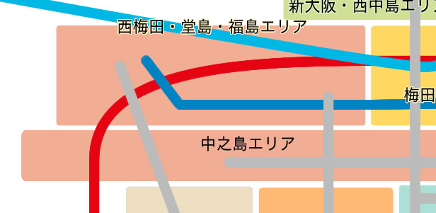 西梅田・堂島・福島・中之島エリア　JRMAP